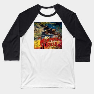 Vintage War Movie Poster - Memphis Belle Baseball T-Shirt